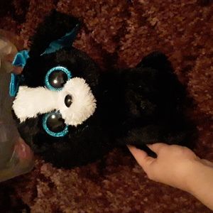 Cute black dog plushie